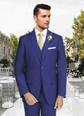 Mantoni Solid French Blue Suit